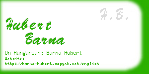 hubert barna business card